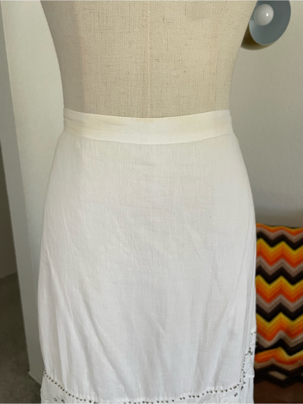 SOLD Y2K 1990s Bb Jeans Boho Fairy Lace Beaded Tier Midi Skirt - Picture 5 of 11